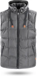 Steppweste Herren Winter-Steppweste Tropez Wattierte Winterweste winddichte Outdoor Weste mit Kapuze