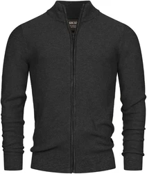 Indicode Strickjacke Marland Dunkelgrau/Grau/Schwarz