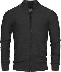 Indicode Strickjacke Marland Dunkelgrau/Grau/Schwarz