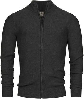 Indicode Strickjacke Marland Dunkelgrau/Grau/Schwarz