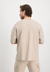 Alpha Industries T-Shirt Organics OS Roll-Up Beige/Khaki