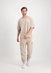 Alpha Industries T-Shirt Organics OS Roll-Up Beige/Khaki