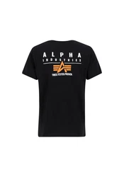 Alpha Industries T-Shirt Puff Print Logo Schwarz/Dunkelblau