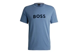 BOSS T-Shirt RN mit Markenprint Blau/Grau/Hellblau/Gold/Türkis