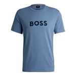BOSS T-Shirt RN mit Markenprint Blau/Grau/Hellblau/Gold/Türkis