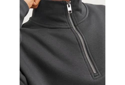 Jack & Jones Sweatshirt JORVesterbro Quarter Zip Dunkelgrau/Grau/Hellgrau