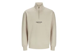 Jack & Jones Sweatshirt JORVesterbro Quarter Zip Beige/Braun/Khaki