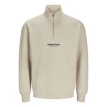 Jack & Jones Sweatshirt JORVesterbro Quarter Zip Beige/Braun/Khaki