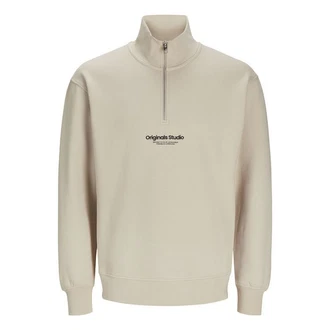 Jack & Jones Sweatshirt JORVesterbro Quarter Zip Beige/Braun/Khaki
