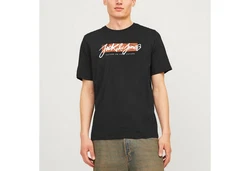 Jack & Jones T-Shirt JJTILEY Orange/Schwarz