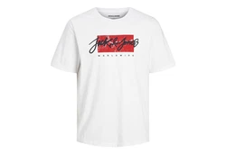 Jack & Jones T-Shirt JJTILEY Weiß/Hellblau/Schwarz/Rot