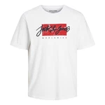 Jack & Jones T-Shirt JJTILEY Weiß/Hellblau/Schwarz/Rot
