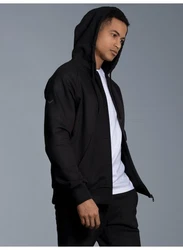 Trigema Sweatjacke mit Kapuze Schwarz/Braun