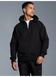 Trigema Sweatjacke mit Kapuze Schwarz/Braun