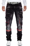 Cipo & Baxx Bikerjeans Herren Hose BA-CD561/BA-CD586 im Cargo Stil rot