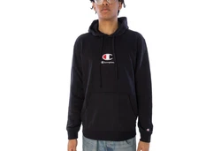 Champion Sweatshirt Hooded Sweatshirt mit neuem Champion-Logo schwarz (219845)