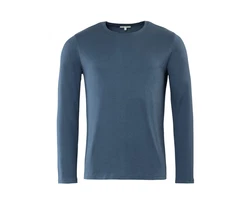 LIVING CRAFTS Langarmshirt FRANK GOTS zertifiziert Dunkelblau/Blau/Grau/Hellblau