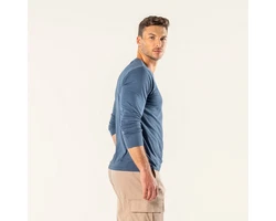 LIVING CRAFTS Langarmshirt FRANK GOTS zertifiziert Dunkelblau/Blau/Grau/Hellblau