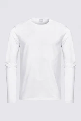 Mey Langarmshirt Serie Relax Uni Weiß/Creme