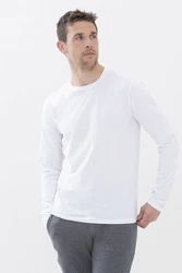 Mey Langarmshirt Serie Relax Uni Weiß/Creme