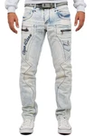 Cipo & Baxx Bikerjeans Herren Hose BA-CD272 Creme/Hellblau/Beige/Blau