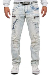 Bikerjeans Herren Hose BA-CD272 (1-tlg) mit Verzierungen und Reiverschlssen