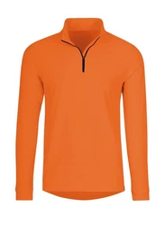 Trigema Sweatshirt Langärmeliges Sportshirt mit Reißverschluss orange/leuchtorange