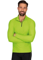 Trigema Sweatshirt Langärmeliges Sportshirt mit Reißverschluss gelb (lemon)