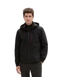 TOM TAILOR Jacke Softshelljacke mit Kapuze schwarz