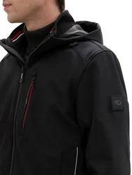 TOM TAILOR Jacke Softshelljacke mit Kapuze schwarz