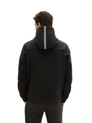 TOM TAILOR Jacke Softshelljacke mit Kapuze schwarz