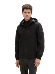 TOM TAILOR Jacke Softshelljacke mit Kapuze schwarz