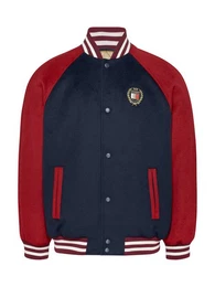 Bomberjacke TJM WOOL BLEND CREST BOMBER Color Block-Design, -Wappen-Stickerei auf Brust