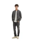 TOM TAILOR DENIM Strickjacke mit Reißverschluss Hellgrau/Grau/Dunkelgrau