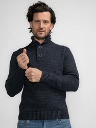 Petrol Industries Pullover 'Brevig' Dunkelblau/Hellblau/Blau/Rot