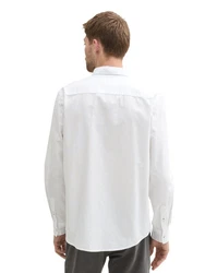 TOM TAILOR Langarmhemd T-Shirt Weiß/Grau/Creme