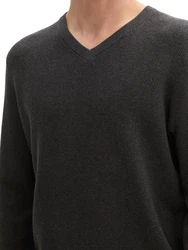 TOM TAILOR Pullover Strick (1-tlg) schwarzmeliert