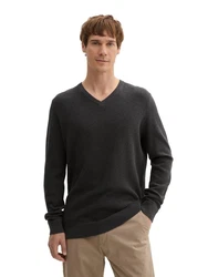 TOM TAILOR Pullover Strick (1-tlg) schwarzmeliert