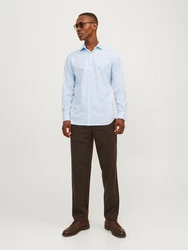 Jack & Jones Langarmhemd JPRBLAPARKER CHECK Hellblau/Blau