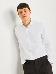 Jack & Jones Langarmhemd JPRBLAParker Creme/Weiß
