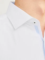 Jack & Jones Langarmhemd JPRBLAParker Creme/Weiß
