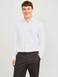 Jack & Jones Langarmhemd JPRBLAParker Creme/Weiß