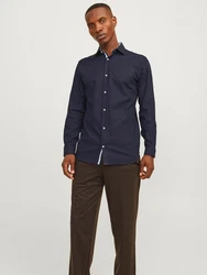 Jack & Jones Langarmhemd JPRBLAParker Dunkelblau