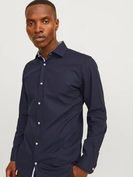 Jack & Jones Langarmhemd JPRBLAParker Dunkelblau