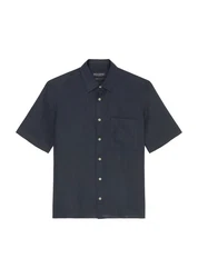 Marc O'Polo Kurzarmhemd Regular Fit Blau/Dunkelblau