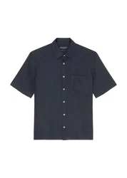 Marc O'Polo Kurzarmhemd Regular Fit Blau/Dunkelblau