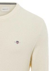 Gant Rundhalspullover Creme/Weiß/Khaki/Gelb