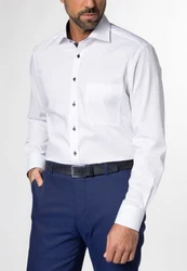 Eterna Langarmhemd Comfort Fit Weiß/Creme