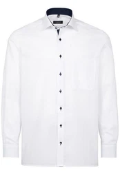 Eterna Langarmhemd Comfort Fit Weiß/Creme