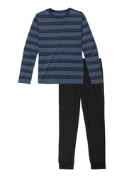 H.I.S Pyjama 2-tlg. Dunkelblau/Grau/Blau
